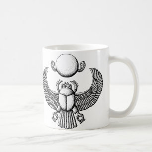 Alter ägyptischer Scarabäus Schwarzweiss Kaffeetasse