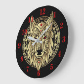 Alter ägyptischer Wolf Große Wanduhr (Winkel)