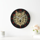 Alter ägyptischer Wolf Große Wanduhr (Zuhause)