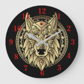 Alter ägyptischer Wolf Große Wanduhr (Vorderseite)