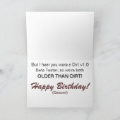 Älter als Dirt Karte (Innenseite)