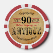 Alter, Antike, gereift und Vintag 90. Geburtstag Pokerchips (Vorderseite)