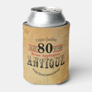 Alter, Antique, Reifung und Vintager 80. Geburtsta Dosenkühler