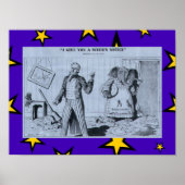 Alter antirepublikanischer Cartoon Uncle Sam & Ele Poster (Vorne)