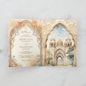 Alter arabischer Palastbogen QR-Code Muslimische H Einladung (Innenseite)