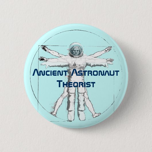 Alter Astronauten-Theoretiker-Knopf Button (Vorderseite)