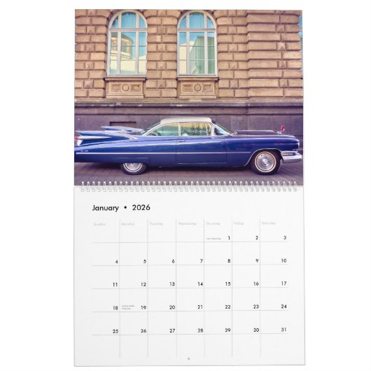 Alter Auto-Kalender Kalender (Jan 2026)