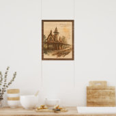 Alter Bahnhof. Eisenbahnkunst für den Zug Lover. Poster (Küche)