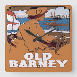 ALTER BARNEY, Barnegat Leuchtturm im Vintage-Stil Quadratische Wanduhr