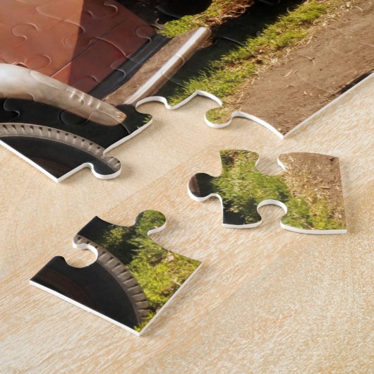 Alter Bauernhof-LKW mit Heuballen Puzzle (Seite)