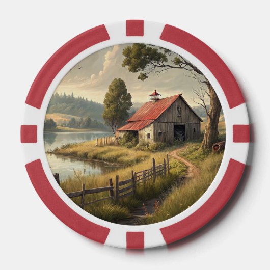 Alter Bauernhof Pokerchips (Vorderseite)