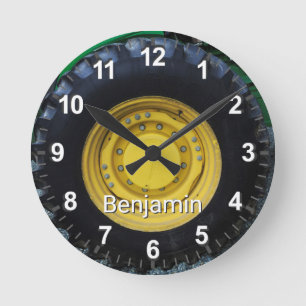 Alter Bauernhof Traktorreifen Runde Wanduhr