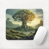 Alter Baum Friedliche Naturfantasiewelt Mousepad (Mit Mouse)