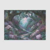 Alter Baum Magenta Blumenwald Dekupage Seidenpapier (Vorderseite)