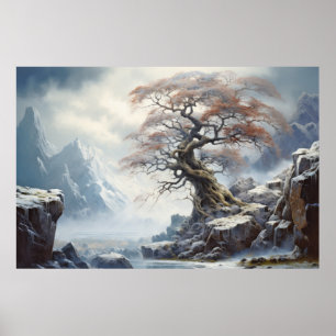 Alter Baum Mystic Serene Landschaft Poster