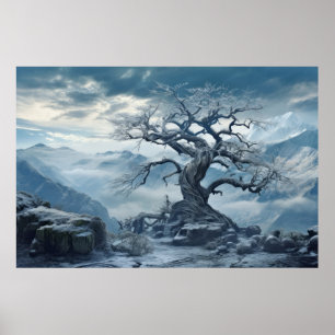 Alter Baum Mystic Serene Landschaft Poster