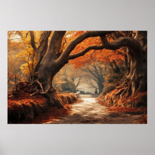 Alter Baum Mystic Serene Landschaft Poster