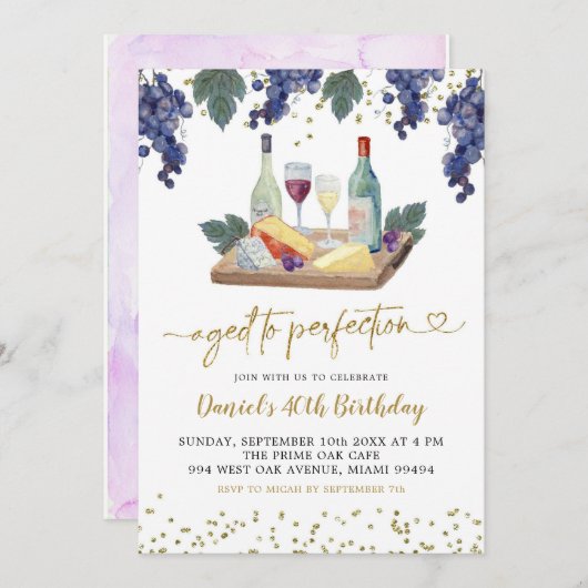 Alter bis Perfection Charcuterie Erwachsene Geburt Einladung (Vorne/Hinten)