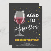 Alter bis Perfection Red Wine Überraschung Geburts Einladung (Vorne/Hinten)