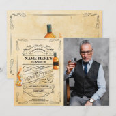 Alter bis Perfection Whiskey 50. 60. Mens Foto Einladung (Vorne/Hinten)
