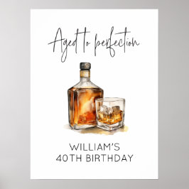 Alter bis Perfection Whiskey Geburtstagspender Cus Poster
