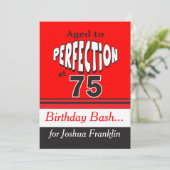 Alter bis Perfektion bei 75 Einladung (Stehend Vorderseite)