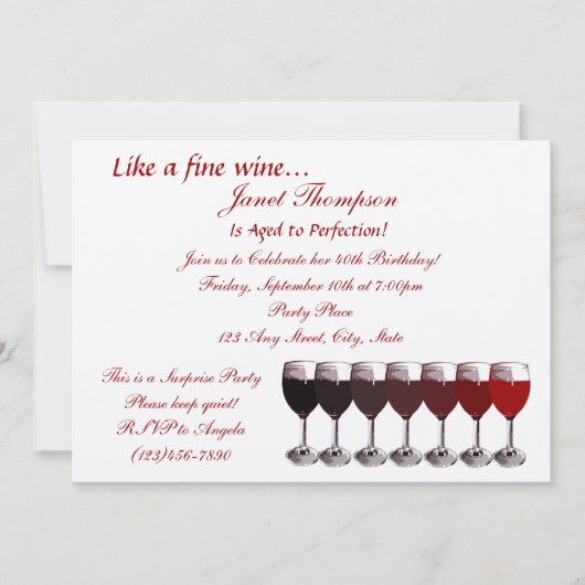 Alter bis Perfektion/ Einladung zum Geburtstag (Vorderseite)