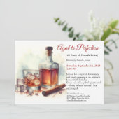 "Alter bis Perfektion - Geburtstag Whisky Einladung (Stehend Vorderseite)