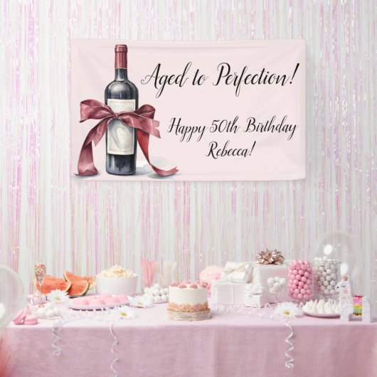 Alter bis Perfektion Individuell anpassbarer Wein Banner (Party)