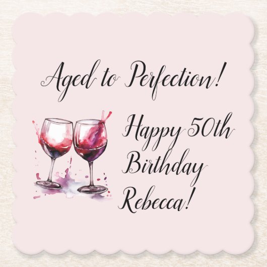 Alter bis Perfektion Individuell anpassbarer Wein Untersetzer (Vorderseite)