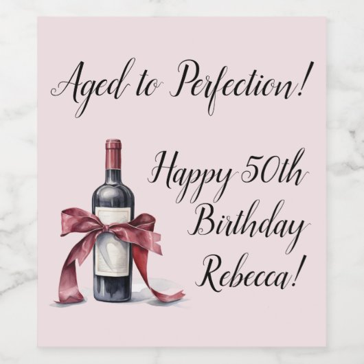 Alter bis Perfektion Individuell anpassbarer Wein Weinetikett (Einzelnes Label)