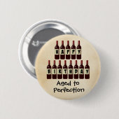 Alter bis Perfektion Wein Lover Happy Birthday Button (Vorne & Hinten)