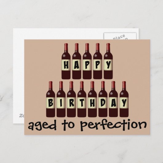 Alter bis Perfektion Wein Lover Happy Birthday Postkarte (Vorne/Hinten)