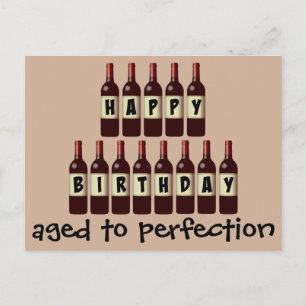 Alter bis Perfektion Wein Lover Happy Birthday Postkarte