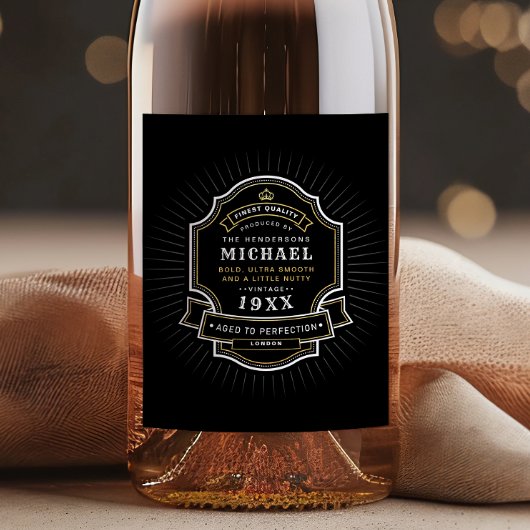 Alter bis Perfektionsname & Geburtsjahr Geburtstag Weinetikett