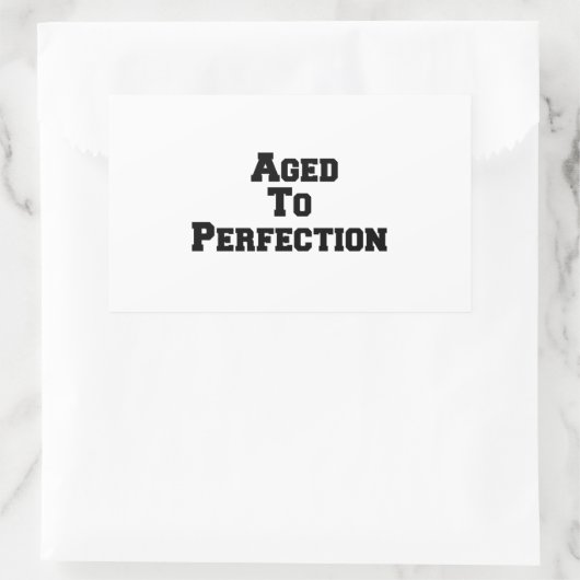 Alter bis zur Perfektion Rechteckiger Aufkleber (Tasche)