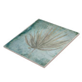Alter botanischer Tile - Aqua und Knochen V1 Fliese (Seite)