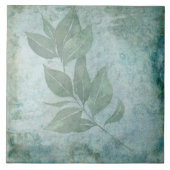 Alter botanischer Tile - Aqua und Knochen V8 Fliese (Vorderseite)