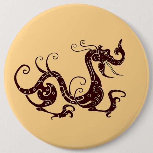 Alter brauner mystischer Drache Button (Vorderseite)