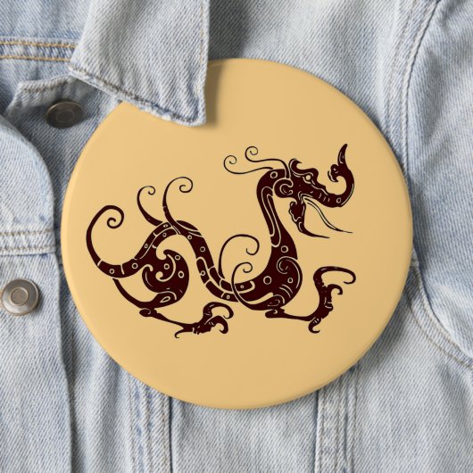 Alter brauner mystischer Drache Button (Beispiel)