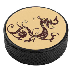Alter brauner mystischer Drache Eishockey Puck