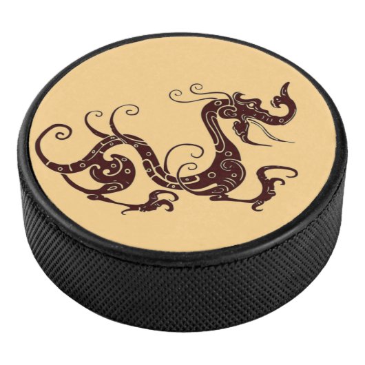 Alter brauner mystischer Drache Eishockey Puck (3/4)