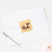Alter brauner mystischer Drache Quadratischer Aufkleber (Umschlag)