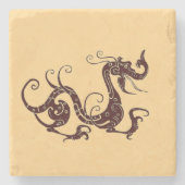 Alter brauner mystischer Drache Steinuntersetzer (Vorderseite)