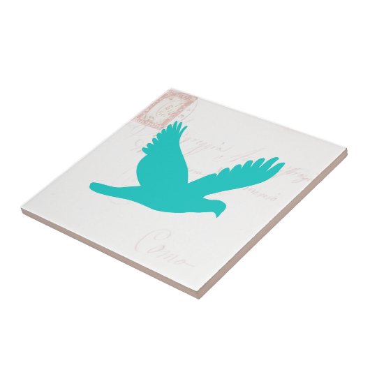 Alter Brief mit Bird-Silhouette Fliese (Seite)