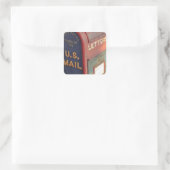 Alter Briefkasten Quadratischer Aufkleber (Tasche)