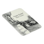 Alter Brunnen im Park mit Skulpturenjunge Magnet (Rechte Seite)