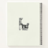 Alter Brunnen im Park mit Skulpturenjunge Notizblock (Rückseite)