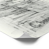 Alter Brunnen im Park mit Skulpturenjunge Poster (Ecke)