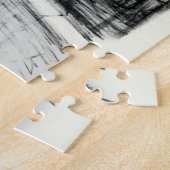 Alter Brunnen im Park mit Skulpturenjunge Puzzle (Seite)